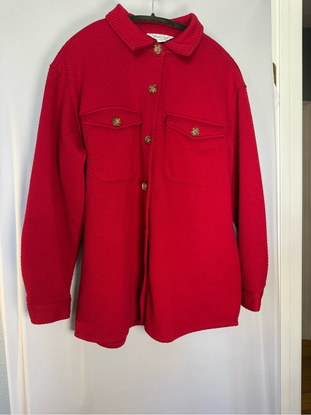 Coldwater Creek Red Quilted Shirt Jacket